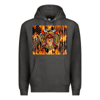 Charcoal Heather Firefighter Skull Premium Hoodie - LillyAllenDesigns