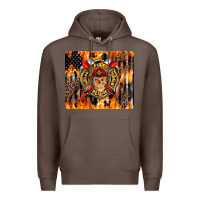 Coffee Firefighter Skull Premium Hoodie - LillyAllenDesigns