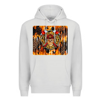 Dove Grey Firefighter Skull Premium Hoodie - LillyAllenDesigns
