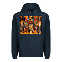 Navy Firefighter Skull Premium Hoodie - LillyAllenDesigns