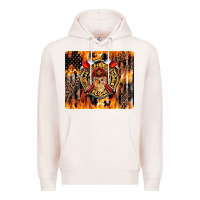 Pale Pink Firefighter Skull Premium Hoodie - LillyAllenDesigns