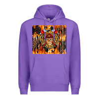 Purple Firefighter Skull Premium Hoodie - LillyAllenDesigns