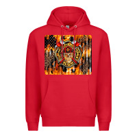Red Firefighter Skull Premium Hoodie - LillyAllenDesigns