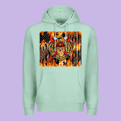 Firefighter Skull Premium Hoodie Designed By Lillyallendesigns