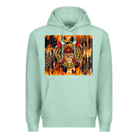 Seafoam Firefighter Skull Premium Hoodie - LillyAllenDesigns