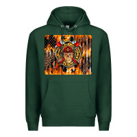 Sports Green Firefighter Skull Premium Hoodie - LillyAllenDesigns