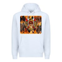 White Firefighter Skull Premium Hoodie - LillyAllenDesigns