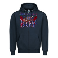 Navy American boy with cowboy Zipper Hoodie - texasbilliewilder