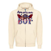 Sandshell American boy with cowboy Zipper Hoodie - texasbilliewilder