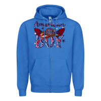 True Royal American boy with cowboy Zipper Hoodie - texasbilliewilder