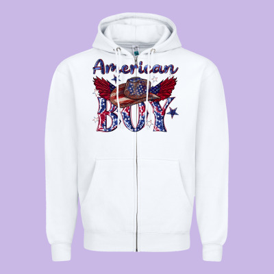Zipper Hoodie American boy with cowboy