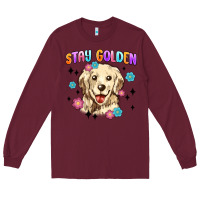 Burgundy stay golden Long Sleeve Tee - MaliasSmallBusiness