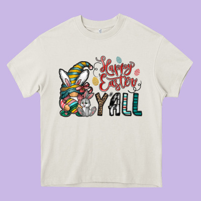 Happy Easter Y All Heavy Core Tee Designed By Cowhidedigitalart