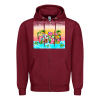Burgundy beach summer coffee cups Zipper Hoodie - Zillion Design Studio