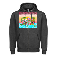 Charcoal Heather beach summer coffee cups Zipper Hoodie - Zillion Design Studio