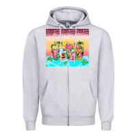 Heather Grey beach summer coffee cups Zipper Hoodie - Zillion Design Studio