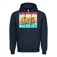 Navy beach summer coffee cups Zipper Hoodie - Zillion Design Studio