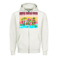 Oatmeal Heather beach summer coffee cups Zipper Hoodie - Zillion Design Studio