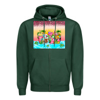 Sports Green beach summer coffee cups Zipper Hoodie - Zillion Design Studio