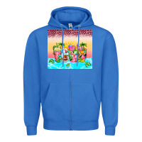 Beach Summer Coffee Cups Zipper Hoodie | Teevron