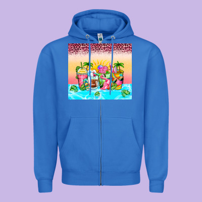 Zipper Hoodie beach summer coffee cups