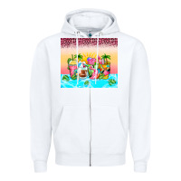White beach summer coffee cups Zipper Hoodie - Zillion Design Studio