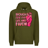 Army Green i fought for my life and i won Premium Hoodie - NancyCooperArtShop