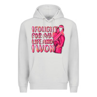 Dove Grey i fought for my life and i won Premium Hoodie - NancyCooperArtShop