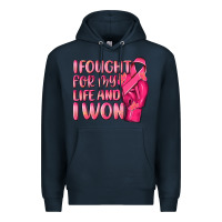 Navy i fought for my life and i won Premium Hoodie - NancyCooperArtShop
