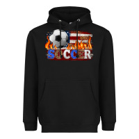 Black western american flag soccer Heavyweight Hoodie - HRA Design Shop