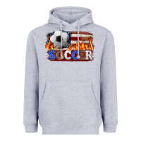Heather Grey western american flag soccer Heavyweight Hoodie - HRA Design Shop