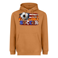 Western American Flag Soccer Heavyweight Hoodie | Teevron