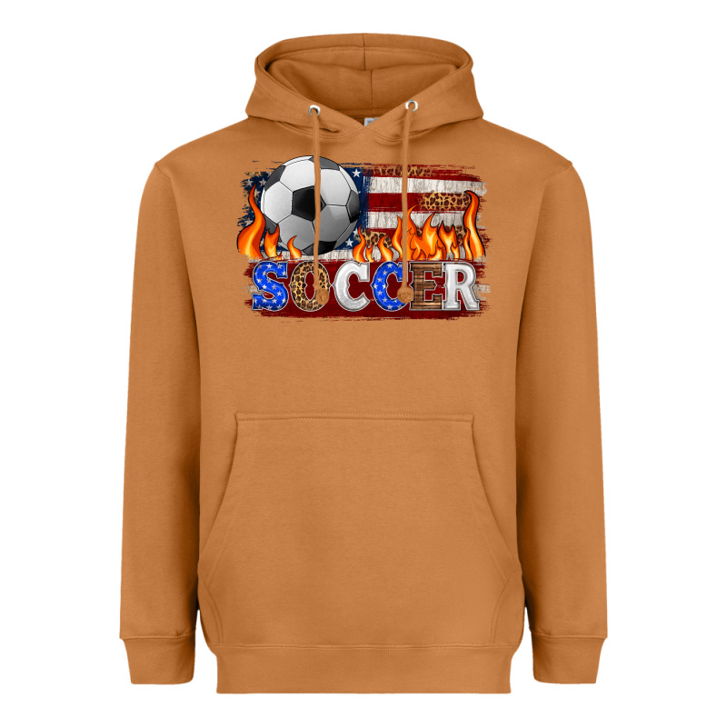 Western American Flag Soccer Heavyweight Hoodie by HRA Design Shop | Teevron