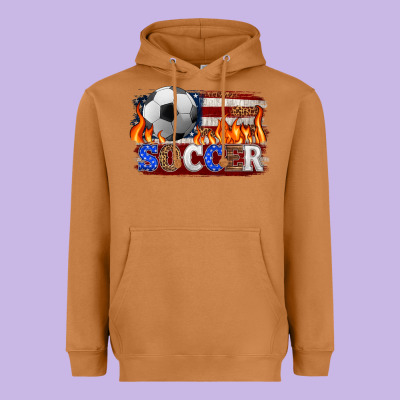 Western American Flag Soccer Heavyweight Hoodie Designed By Hra Design Shop