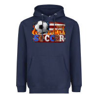 Navy western american flag soccer Heavyweight Hoodie - HRA Design Shop