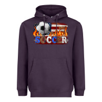 Plum western american flag soccer Heavyweight Hoodie - HRA Design Shop
