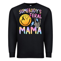Black somebody's feral mama Premium Sweatshirt - JahusDesignShop