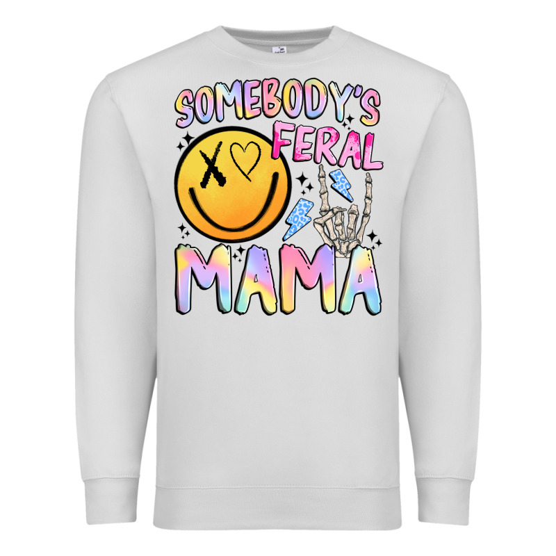 Somebody's Feral Mama Premium Sweatshirt by JahusDesignShop | Teevron