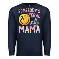 Navy somebody's feral mama Premium Sweatshirt - JahusDesignShop