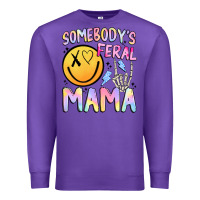 Purple somebody's feral mama Premium Sweatshirt - JahusDesignShop