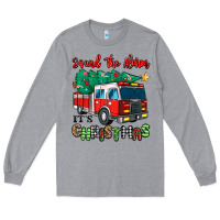 Heather Grey sound the alarm its christmas fire truck Long Sleeve Tee - MaliasSmallBusiness