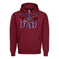 Burgundy American dad with cowboy Zipper Hoodie - texasbilliewilder