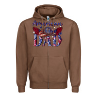 Chestnut American dad with cowboy Zipper Hoodie - texasbilliewilder