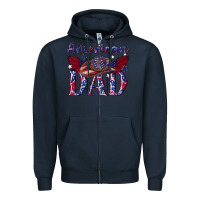 Navy American dad with cowboy Zipper Hoodie - texasbilliewilder