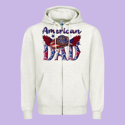 Zipper Hoodie American dad with cowboy