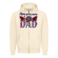 Sandshell American dad with cowboy Zipper Hoodie - texasbilliewilder