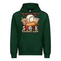 Forest Green i'm just here for the snack baseball sister Urban Hoodie - MaliasSmallBusiness