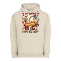 Pigment French Oak i'm just here for the snack baseball sister Urban Hoodie - MaliasSmallBusiness