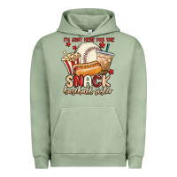 Pigment Oil Green i'm just here for the snack baseball sister Urban Hoodie - MaliasSmallBusiness