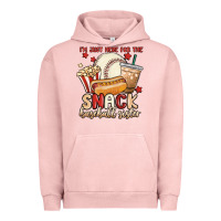 Pigment Salmon i'm just here for the snack baseball sister Urban Hoodie - MaliasSmallBusiness